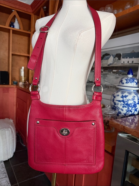 Coach Handbags - Coach Red Burgundy Leather Crossbody Bag